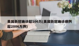 美国新冠确诊超106万(美国新冠确诊病例超2806万例)