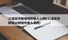 31省区市新增境外输入15例(31省区市新增20例境外输入病例)