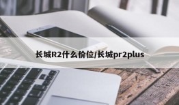长城R2什么价位/长城pr2plus