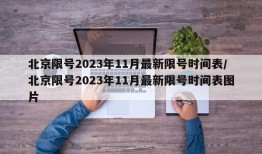 北京限号2023年11月最新限号时间表/北京限号2023年11月最新限号时间表图片