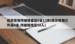 南京疫情传播链蔓延6省13市(南京疫情已外溢4省,传播链增至58人)