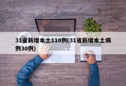 31省新增本土110例(31省新增本土病例30例)