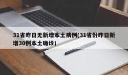 31省昨日无新增本土病例(31省份昨日新增30例本土确诊)