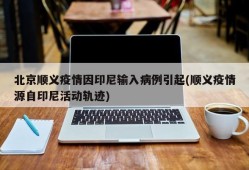 北京顺义疫情因印尼输入病例引起(顺义疫情源自印尼活动轨迹)