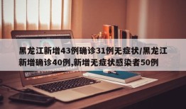 黑龙江新增43例确诊31例无症状/黑龙江新增确诊40例,新增无症状感染者50例