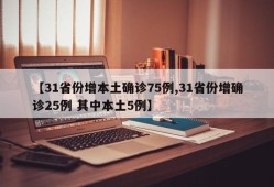 【31省份增本土确诊75例,31省份增确诊25例 其中本土5例】