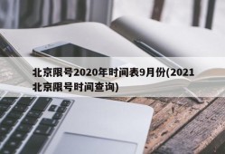 北京限号2020年时间表9月份(2021北京限号时间查询)