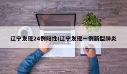 辽宁发现24例阳性/辽宁发现一例新型肺炎