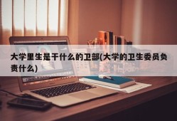 大学里生是干什么的卫部(大学的卫生委员负责什么)