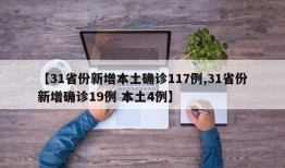 【31省份新增本土确诊117例,31省份新增确诊19例 本土4例】