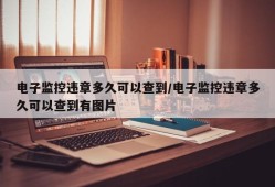 电子监控违章多久可以查到/电子监控违章多久可以查到有图片