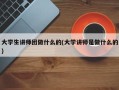 大学生讲师团做什么的(大学讲师是做什么的)