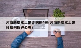 河南新增本土确诊病例4例(河南新增本土确诊病例轨迹公布)