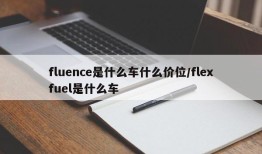 fluence是什么车什么价位/flexfuel是什么车
