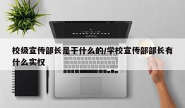 校级宣传部长是干什么的/学校宣传部部长有什么实权
