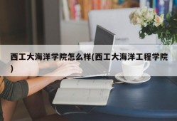 西工大海洋学院怎么样(西工大海洋工程学院)