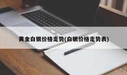 黄金白银价格走势(白银价格走势表)
