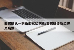 西安确认一例新型冠状病毒/西安确诊新型肺炎病例