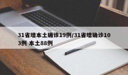 31省增本土确诊19例/31省增确诊103例 本土88例